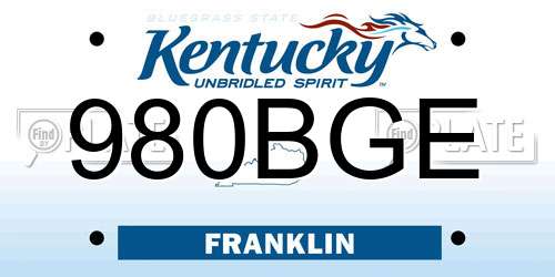 980BGE Kentucky License Plate