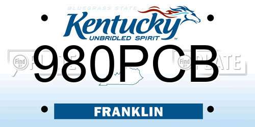 980PCB Kentucky License Plate