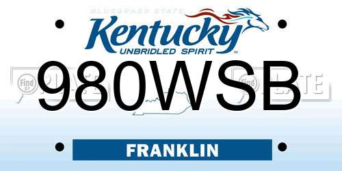 980WSB Kentucky License Plate