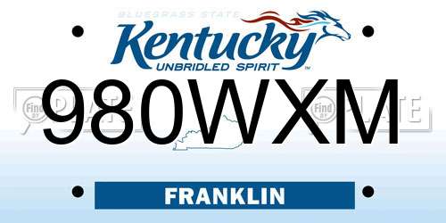 980WXM Kentucky License Plate