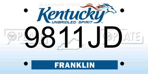 9811JD Kentucky License Plate