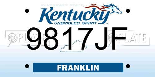 9817JF Kentucky License Plate