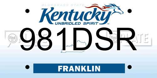 981DSR Kentucky License Plate