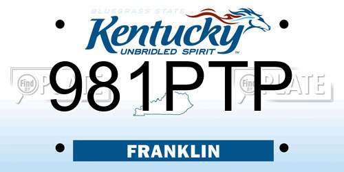 981PTP Kentucky License Plate