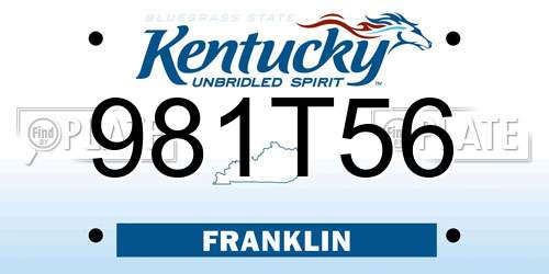 981T56 Kentucky License Plate