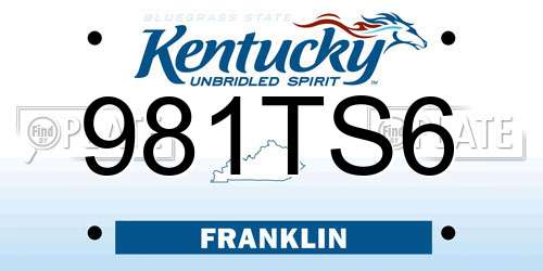 981TS6 Kentucky License Plate