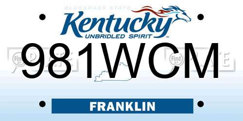 981WCM Kentucky License Plate