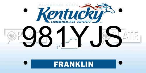 981YJS Kentucky License Plate