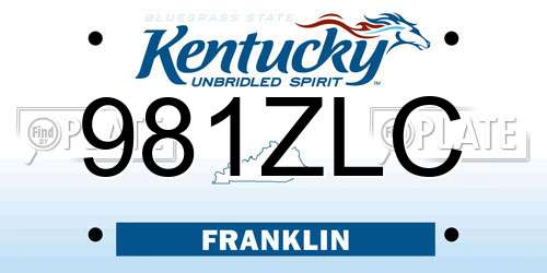 981ZLC Kentucky License Plate