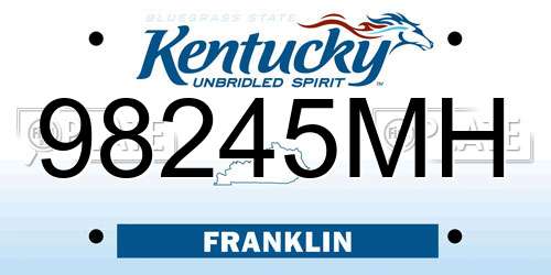 98245MH Kentucky License Plate
