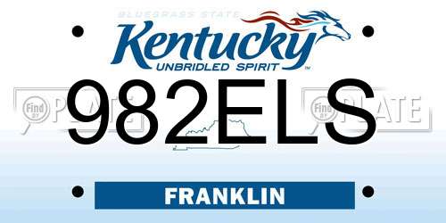 982ELS Kentucky License Plate