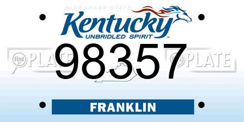 98357 Kentucky License Plate