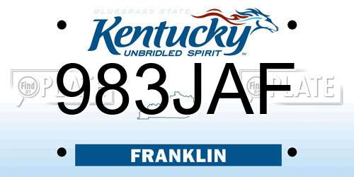 983JAF Kentucky License Plate