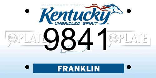 9841 Kentucky License Plate