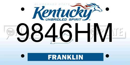 9846HM Kentucky License Plate
