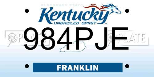 984PJE Kentucky License Plate