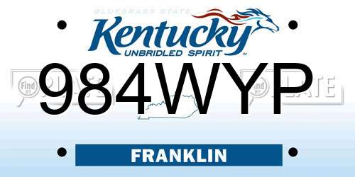984WYP Kentucky License Plate