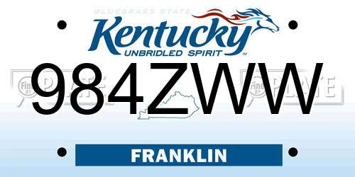 984ZWW Kentucky License Plate