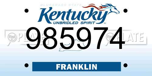 985974 Kentucky License Plate