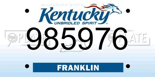 985976 Kentucky License Plate