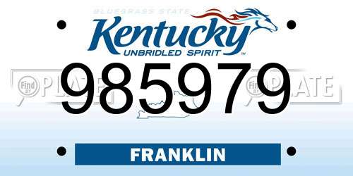 985979 Kentucky License Plate
