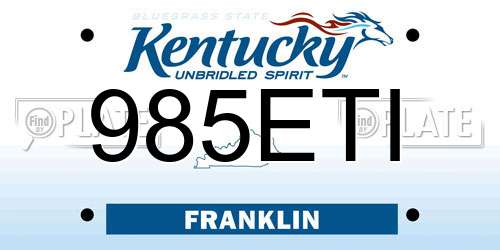 985ETI Kentucky License Plate