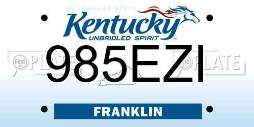 985EZI Kentucky License Plate