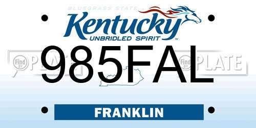 985FAL Kentucky License Plate