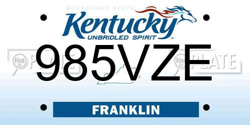 985VZE Kentucky License Plate