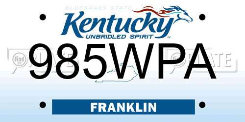 985WPA Kentucky License Plate