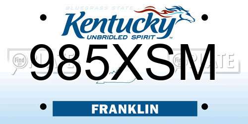 985XSM Kentucky License Plate