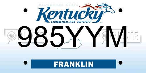 985YYM Kentucky License Plate