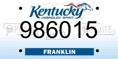 986015 Kentucky License Plate