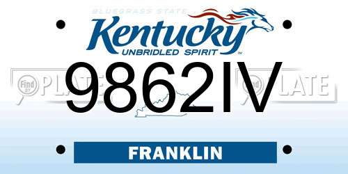 9862IV Kentucky License Plate