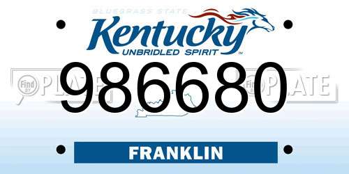 986680 Kentucky License Plate