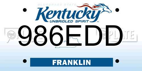 986EDD Kentucky License Plate