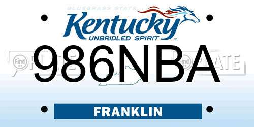 986NBA Kentucky License Plate