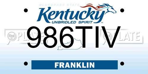 986TIV Kentucky License Plate