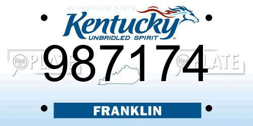 987174 Kentucky License Plate