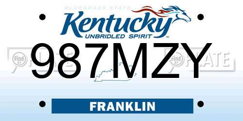 987MZY Kentucky License Plate