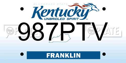 987PTV Kentucky License Plate