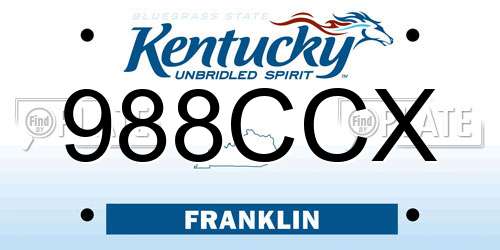 988CCX Kentucky License Plate