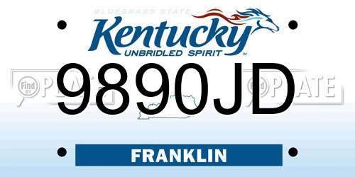 9890JD Kentucky License Plate