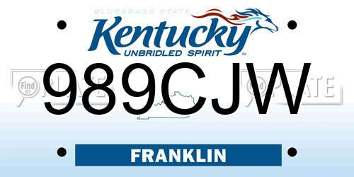 989CJW Kentucky License Plate