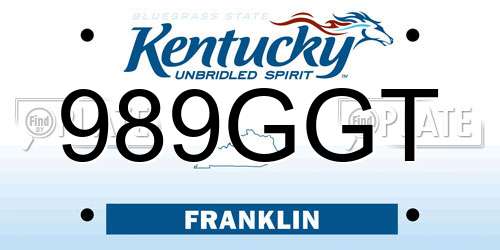 989GGT Kentucky License Plate