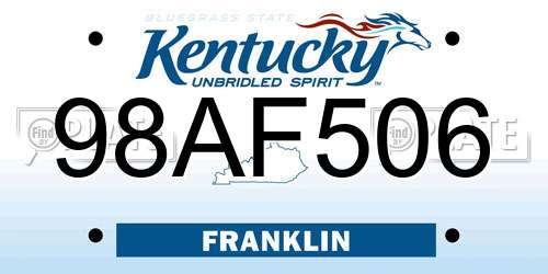 98AF506 Kentucky License Plate