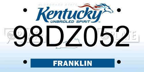 98DZ052 Kentucky License Plate