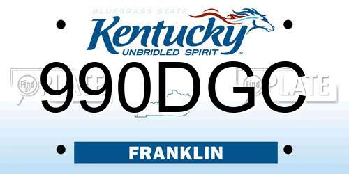 990DGC Kentucky License Plate