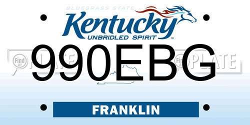 990EBG Kentucky License Plate
