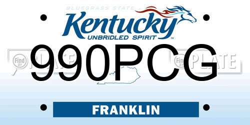 990PCG Kentucky License Plate